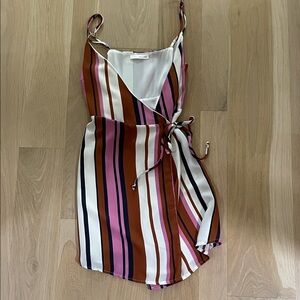Honey Belle Multicolor Striped Wrap Dress